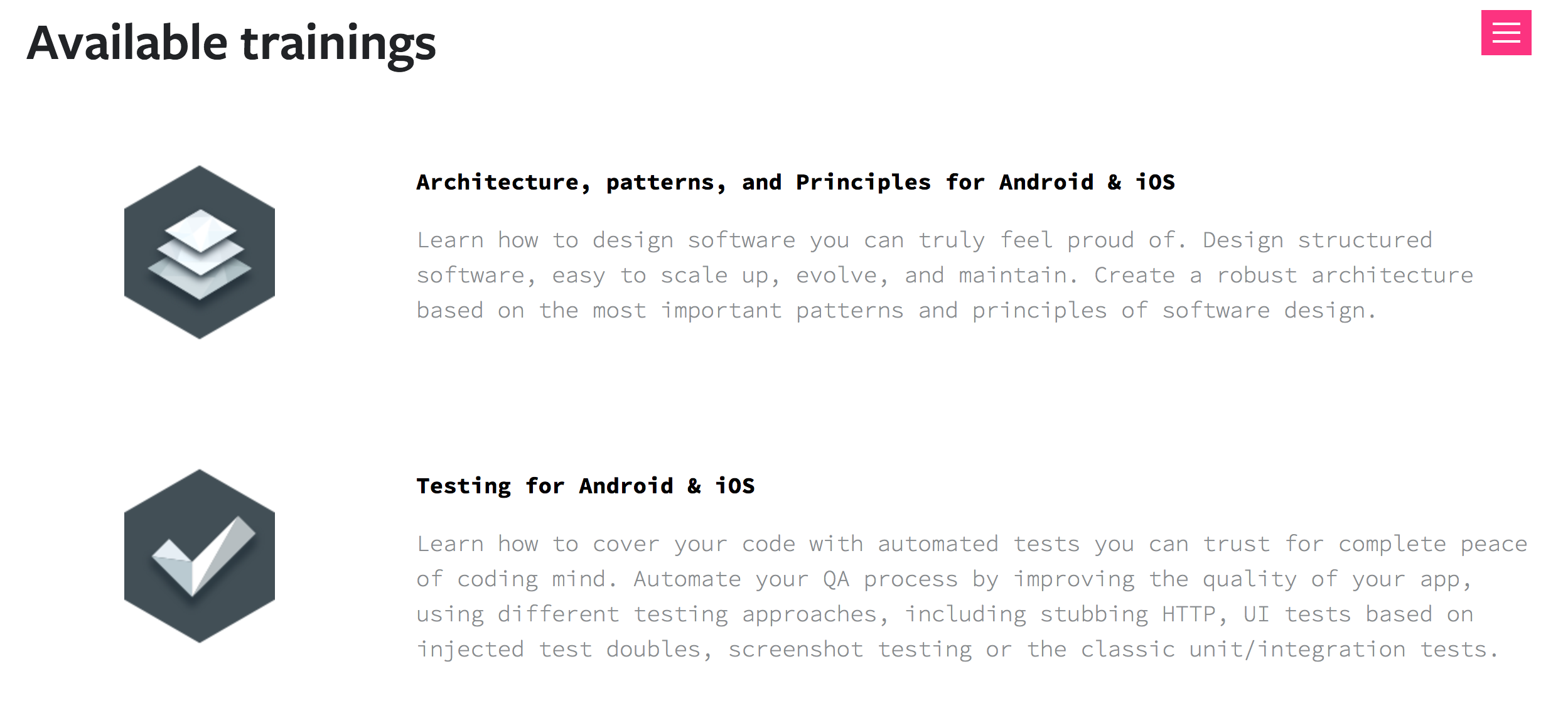 Architecture & Testing Open Trainings 2nd Edition!
